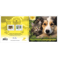 Collector 4 timbres Nos fidèles compagnons chiens et chats.