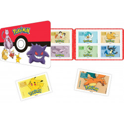 Carnet de 12 timbres - Pokémon © - Lettre verte.