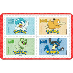 Carnet de 12 timbres - Pokémon © - Lettre verte.