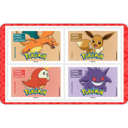 Carnet de 12 timbres - Pokémon © - Lettre verte.