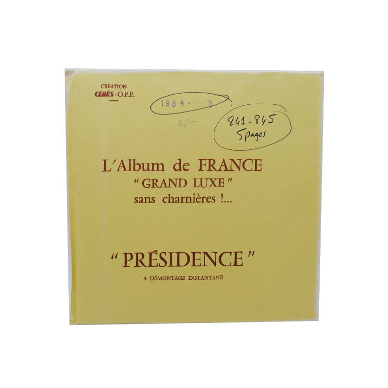 Feuilles préimprimées Cérès Présidence France 1984.