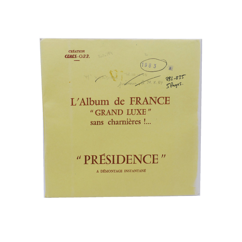 Feuilles préimprimées Cérès Présidence France 1983.