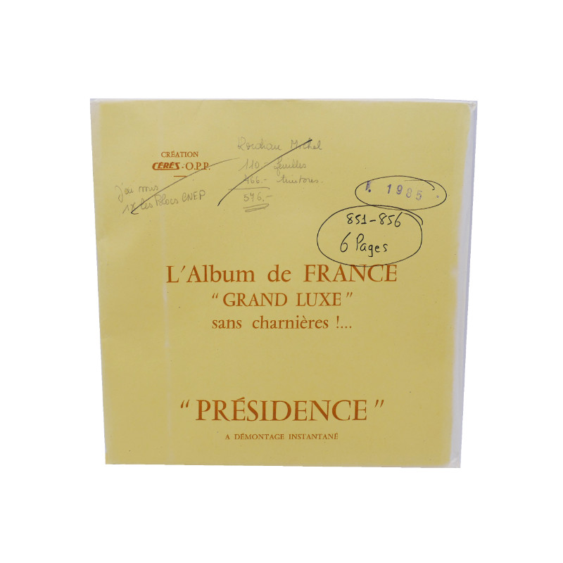 Feuilles préimprimées Cérès Présidence France 1985.