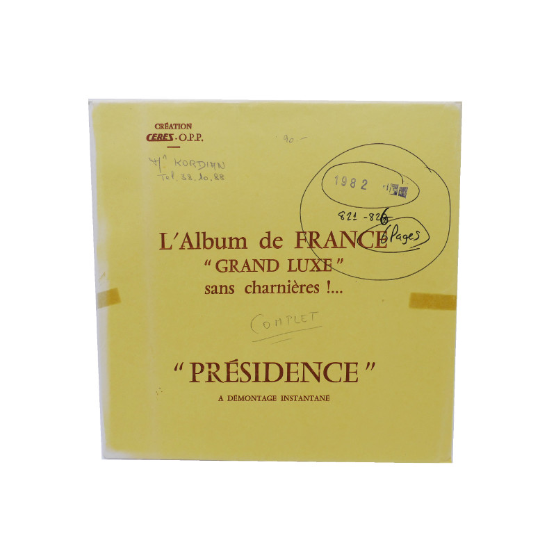 Feuilles préimprimées Cérès Présidence France 1982.