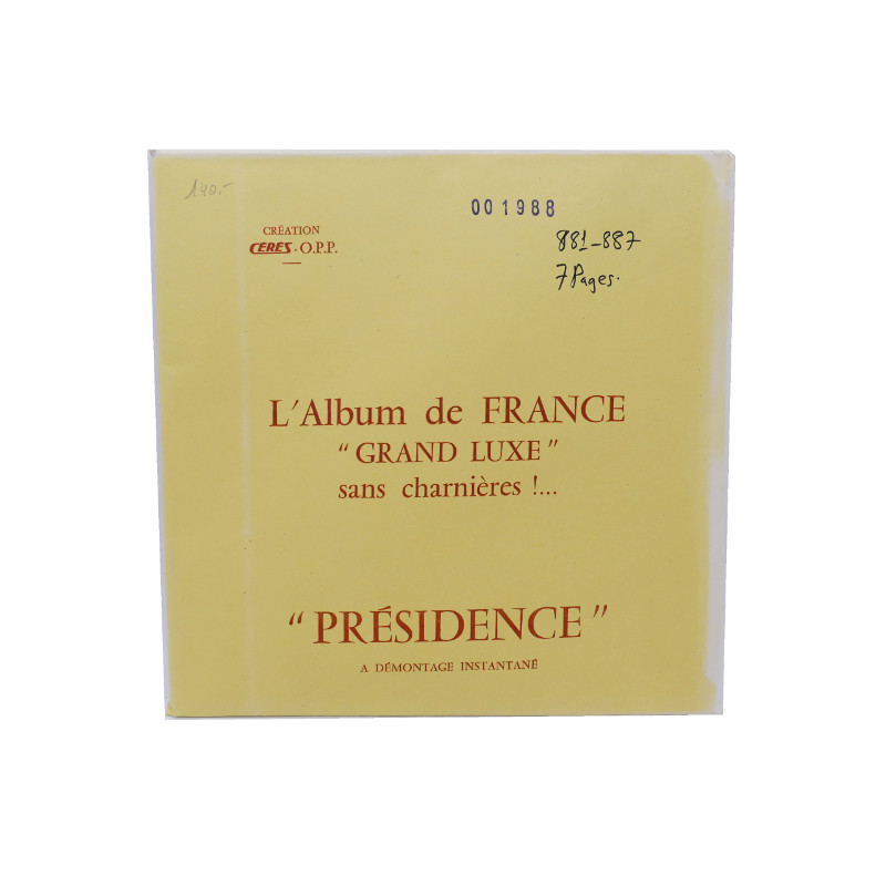 Feuilles préimprimées Cérès Présidence France 1988.