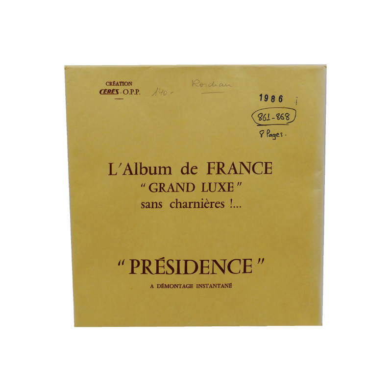 Feuilles préimprimées Cérès Présidence France 1986.