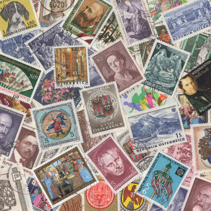 Autriche timbres de collection commémoratifs.