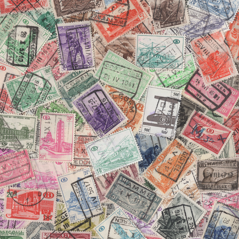 Belgique 100 timbres colis postaux tous différents.