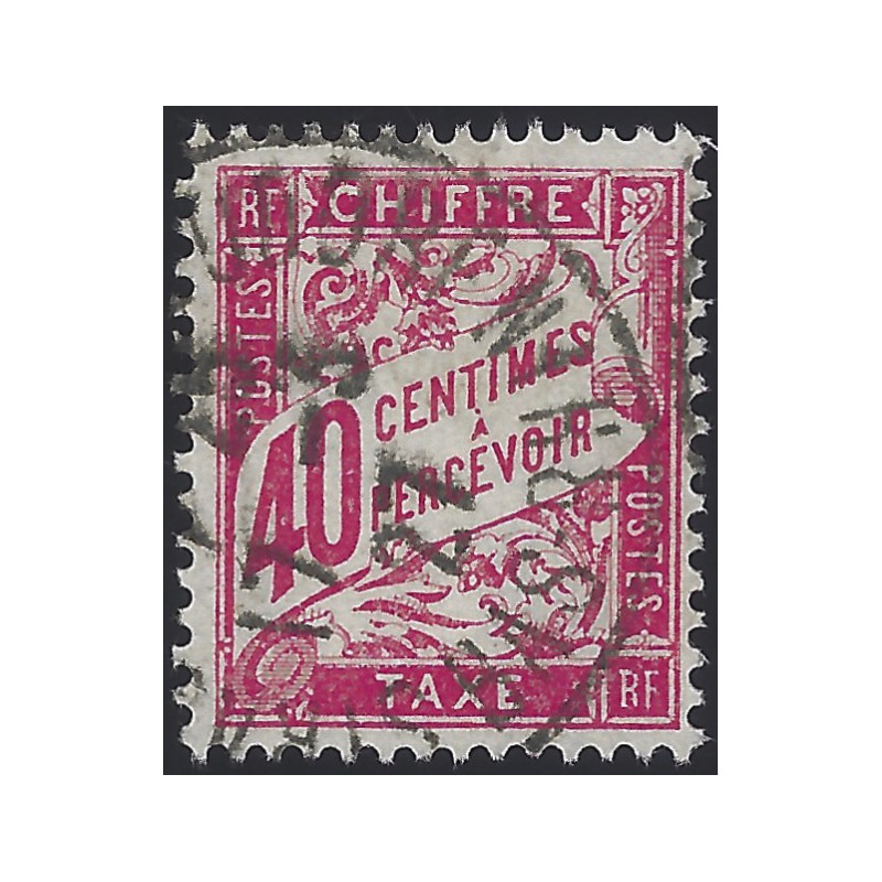 Timbre-taxe de France type Duval N°35 oblitéré.