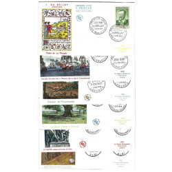 Célébrités timbres de France N°1166-1171 série oblitéré en FDC.