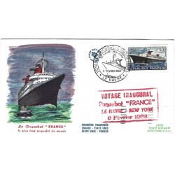 Le Paquebot France Voyage inaugural Le Havre-New York 3-2-1962.