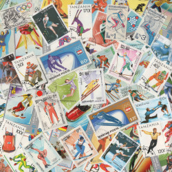 Jeux Olympiques d'hiver timbres thématiques tous différents.