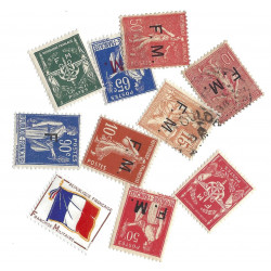 10 timbres de France Franchise Militaire tous différents.