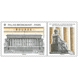 Timbre Palais Brongniart en feuillet de France N°F142 neuf**.