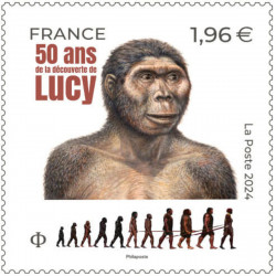 Timbre Cinquantenaire de la découverte de Lucy en feuillet de France N°F146 neuf**.