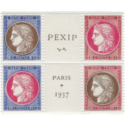 PEXIP timbres de France N°348-351 bloc central neuf**.