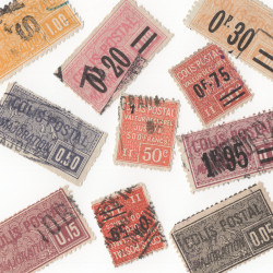 Timbres colis postaux de France issus de bottes tous différents.