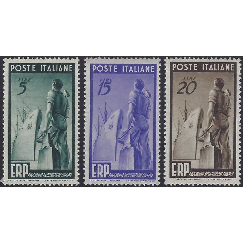 Italie ERP timbres N°539-541 série neuf*.