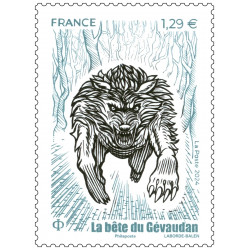 Timbre La bête du Gévaudan en feuillet de France N°F147 neuf**.