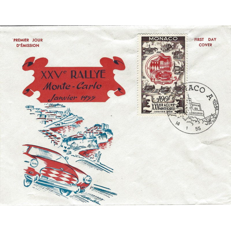 Monaco Rallye de Monte-Carlo timbre N°420 en enveloppe FDC.