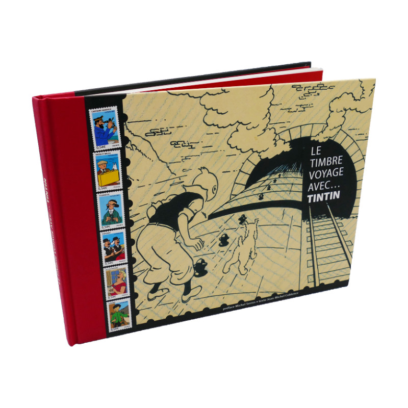 Le timbre voyage avec TINTIN - livre timbrés de luxe. Rare.