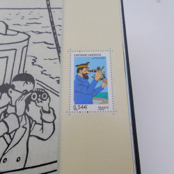 Le timbre voyage avec TINTIN - livre timbrés de luxe. Rare.