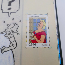 Le timbre voyage avec TINTIN - livre timbrés de luxe. Rare.