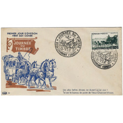 Malle-poste timbre de France N°919 oblitéré en FDC.