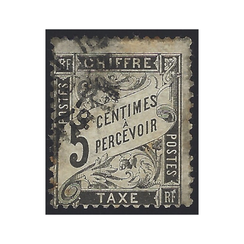 Timbre-taxe de France type Duval N°14 oblitéré.