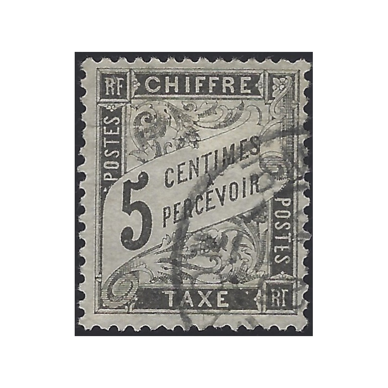 Timbre-taxe de France type Duval N°14 oblitéré.