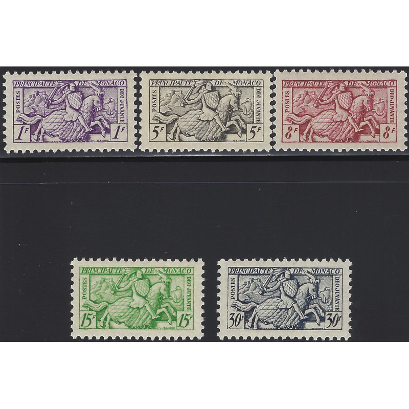 Monaco timbres N°371-375 Sceau du Prince série neuf**.