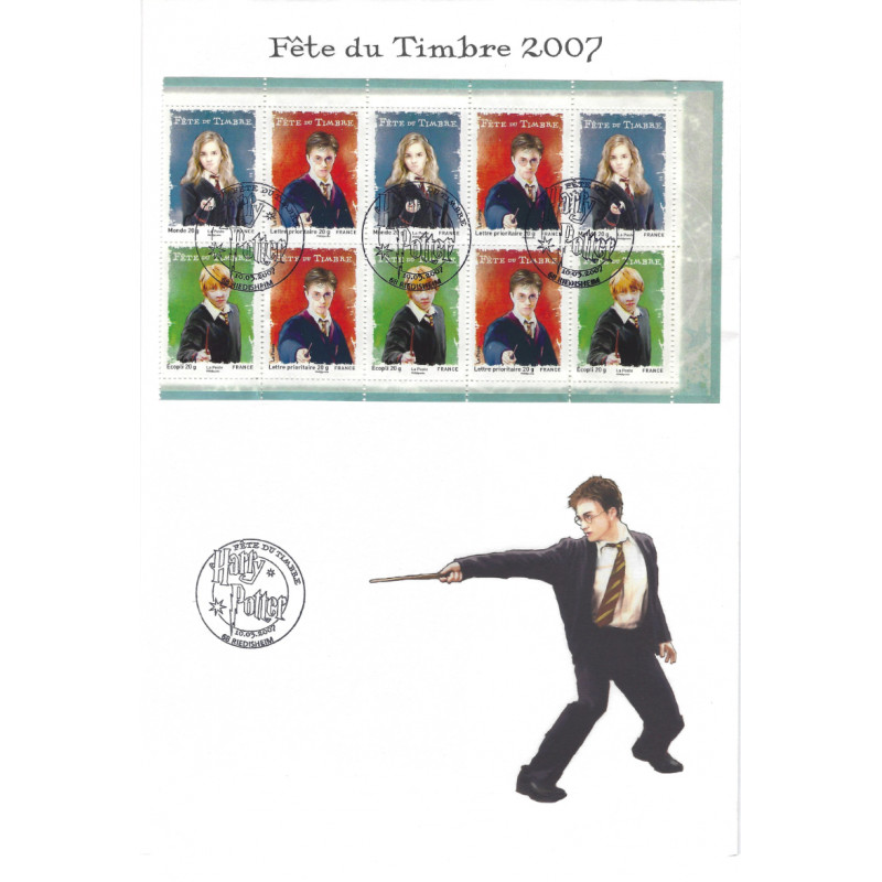 Harry Potter carnet de timbre de France N°BC4024a oblitéré en FDC.