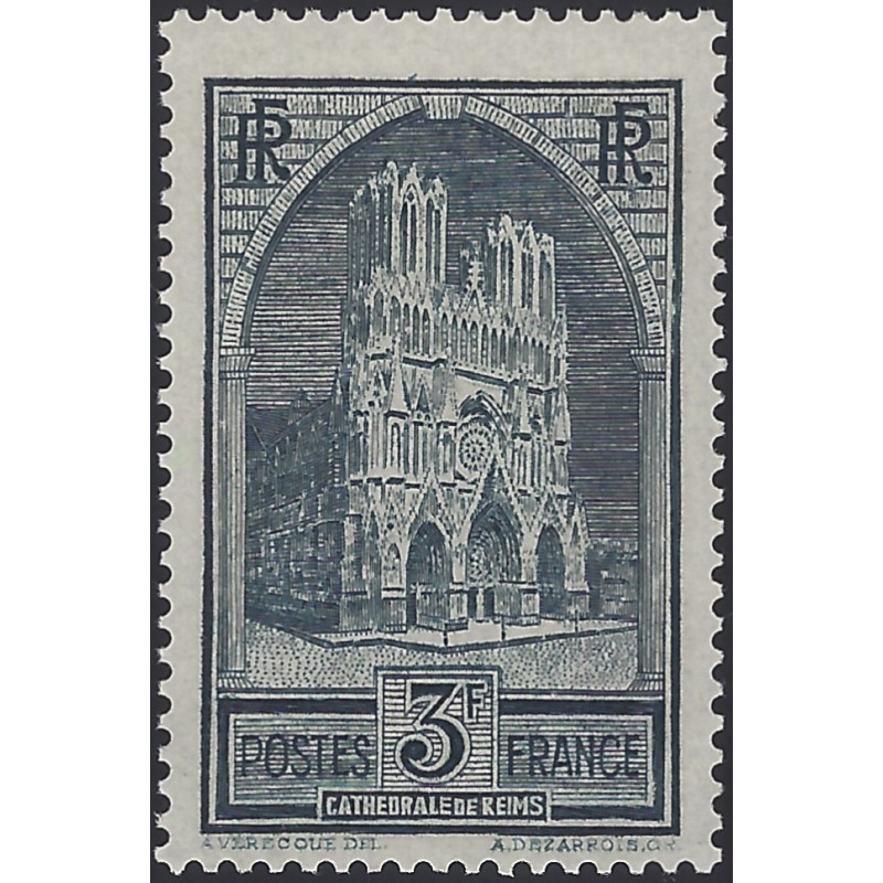 Cathédrale de Reims timbre de France N°259 neuf**.