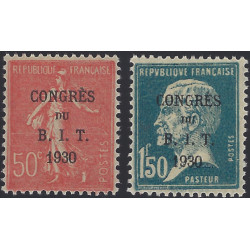 Congrès du B.I.T. timbres de France N°264-265 série neuf**.