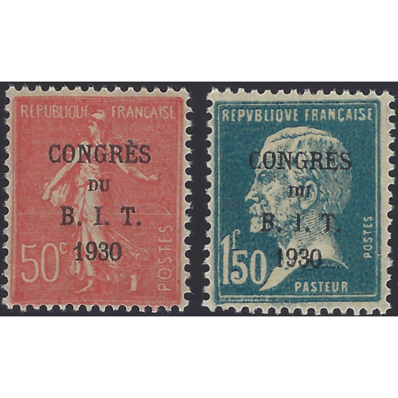 Congrès du B.I.T. timbres de France N°264-265 série neuf**.