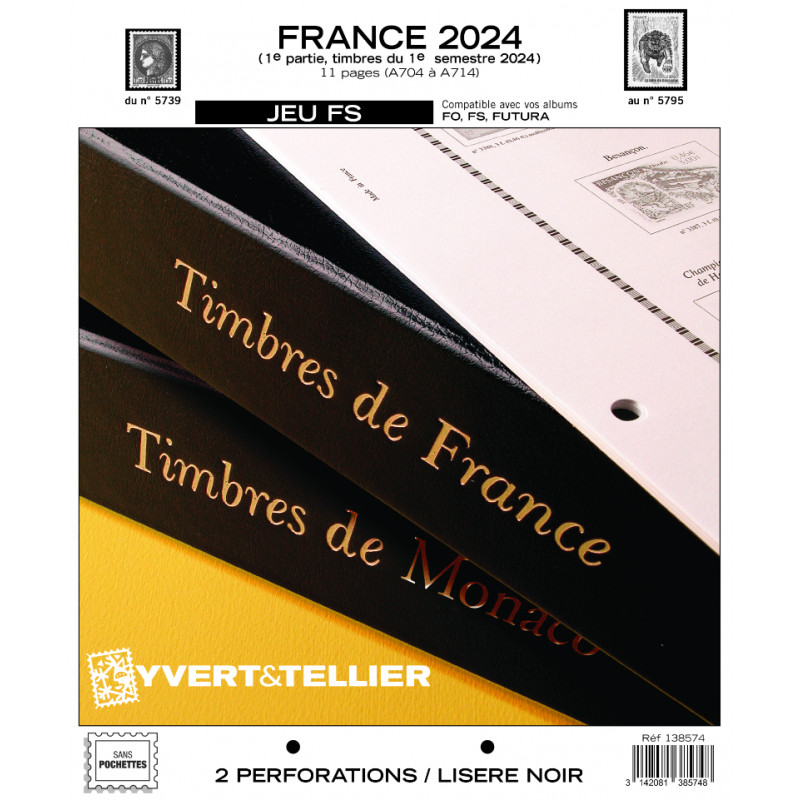 Jeux FS timbres de France 2024 premier semestre.