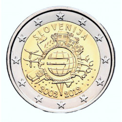 2 euros commémorative Slovénie 2012 - 10 ans de l'Euro.