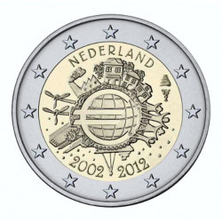 2 euros commémorative Pays-Bas 2012 - 10 ans de l'Euro.