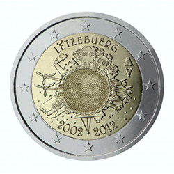 2 euros commémorative Luxembourg 2012 - 10 ans de l'Euro.