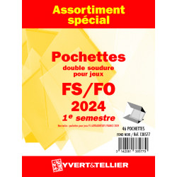 Assortiment de pochettes pour jeux FO/FS France 2024 premier semestre.