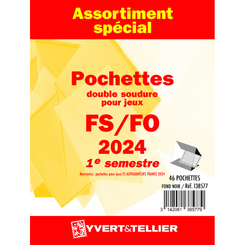 Assortiment de pochettes pour jeux FO/FS France 2024 premier semestre.