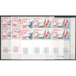 J.O. Seoul 1988 timbres Wallis et Futuna N°378-381 série en bloc coin daté neuf**.