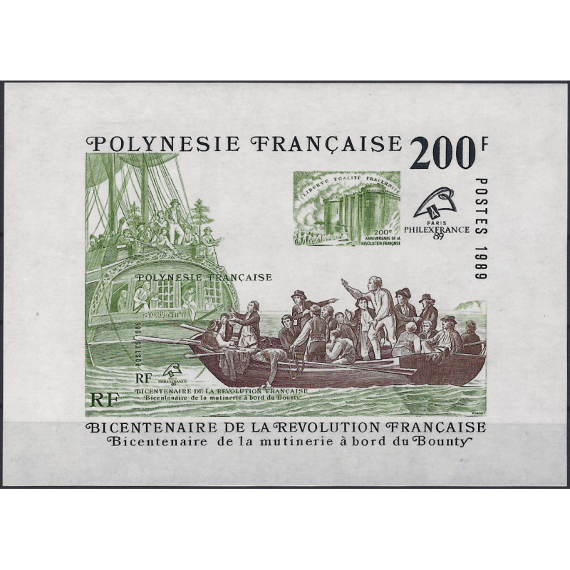 PhilexFrance 89 bloc-feuillet de timbres Polynésie Française N°15 neuf**.