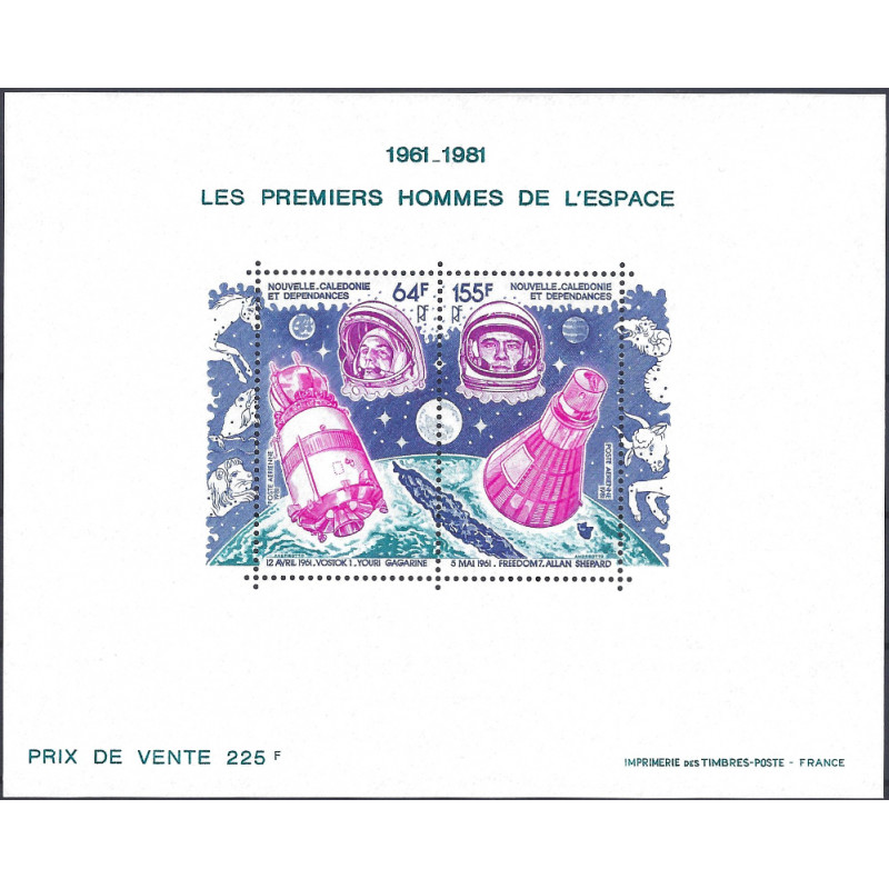 Nouvelle Calédonie bloc-feuillet de timbres N°4 Premiers hommes de l'espace neuf**.