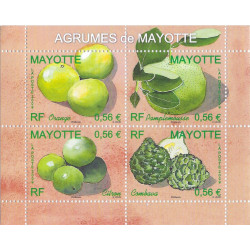 Les agrumes timbres de Mayotte N°224-227 série neuf**.