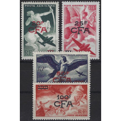 La Réunion surcharge CFA timbres poste aérienne N°45-48 série neuf**.