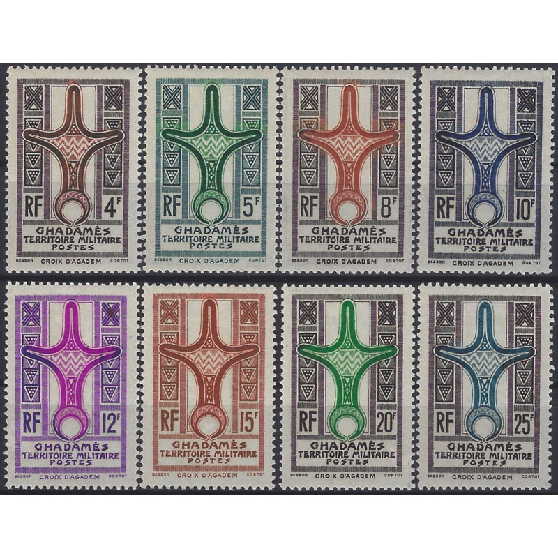 Ghadamès Croix d'Agadès timbres N°1-8 série neuf**.