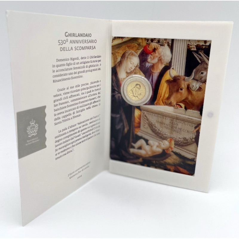 2 euros commémorative Saint Marin 2024 - Domenico Ghirlandaio en coffret BU.