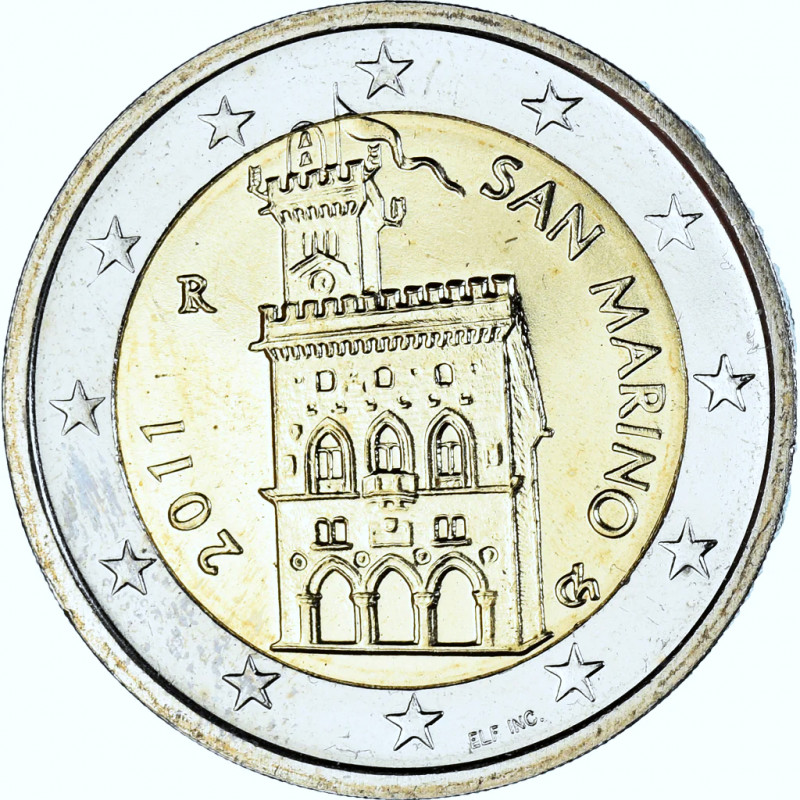 2 euros commémoratif Saint Marin 2011 - Siège du gouvernement.