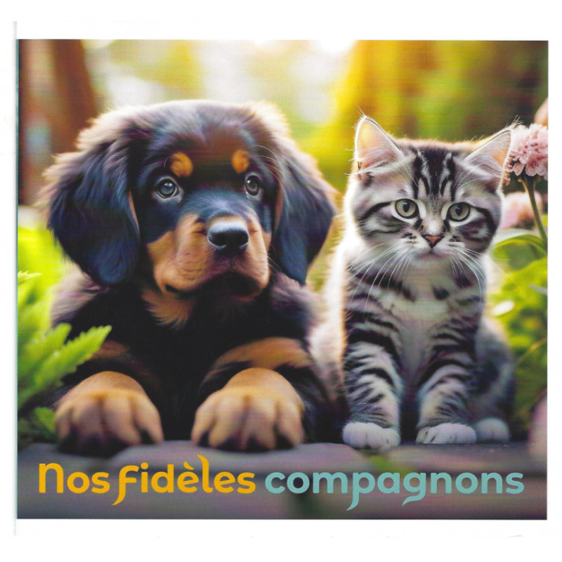 Collector 4 timbres Nos fidèles compagnons chats et chiens.